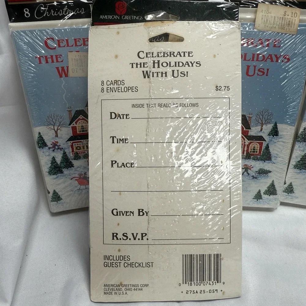 Lot 5 Vintage American Greetings Celebrate‎ The Holidays With Us! 40 Invitations
